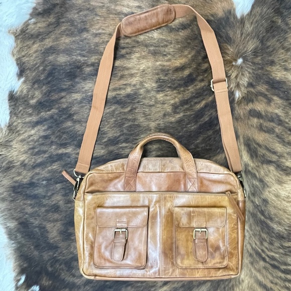 Unisex Rawlings Adjustable Brown Baseball Glove Leather Messenger Bag - Picture 12 of 16